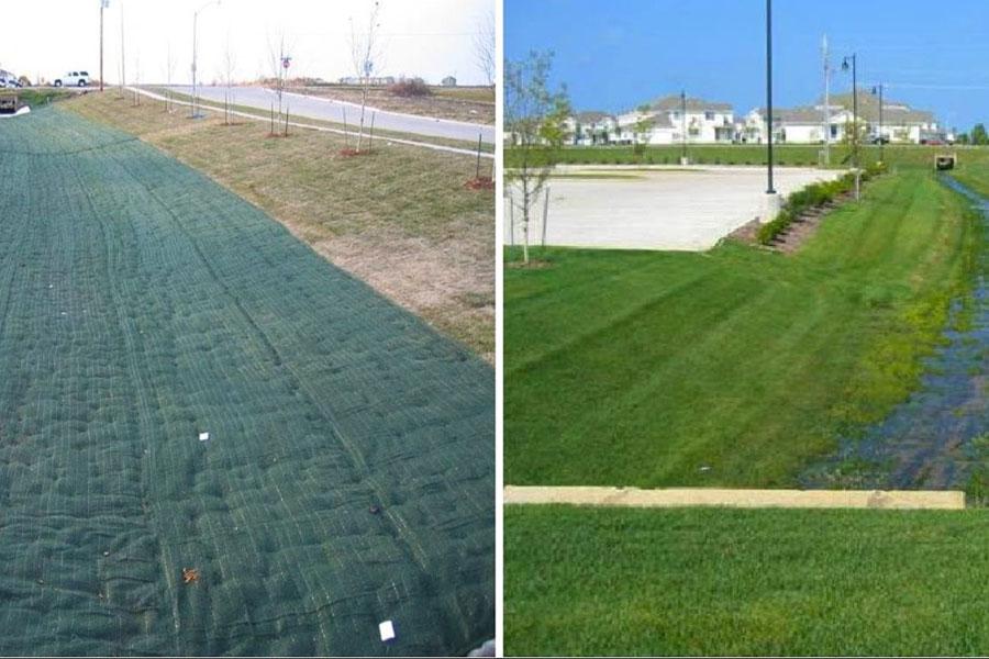 Advanced Stormwater channels erosion design with reinforced vegetation