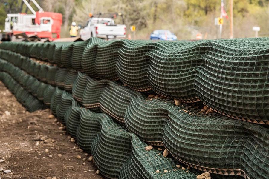 Highway Embankment Construction Using PYRAWALL Wrap-Face Vegetated Wall System
