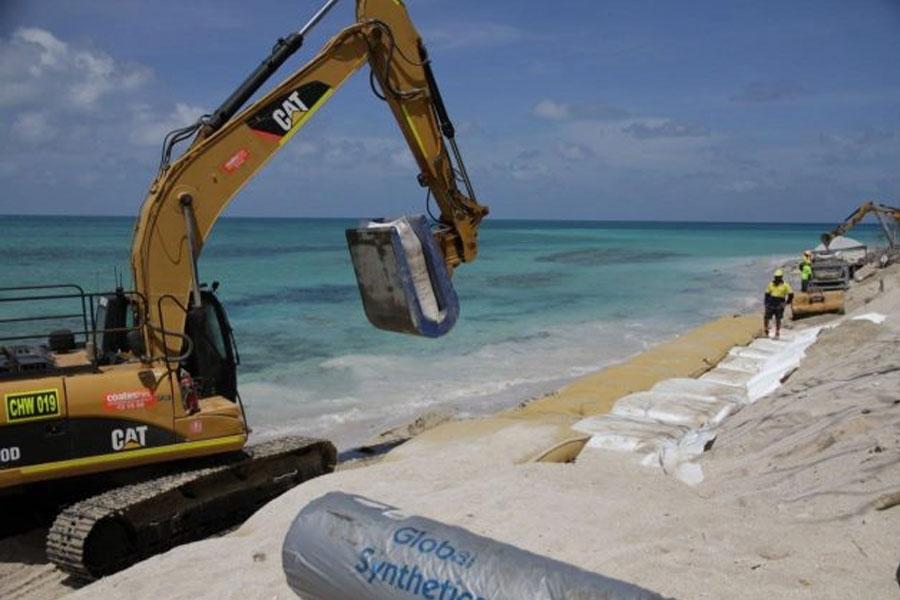 sand containers on cocos island