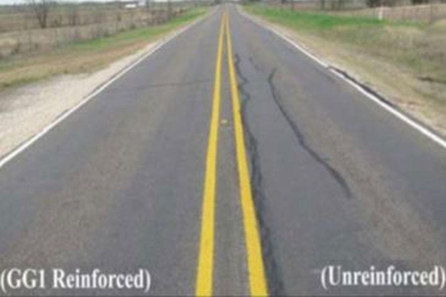 geosynthetic-reinforced and unreinforced pavement