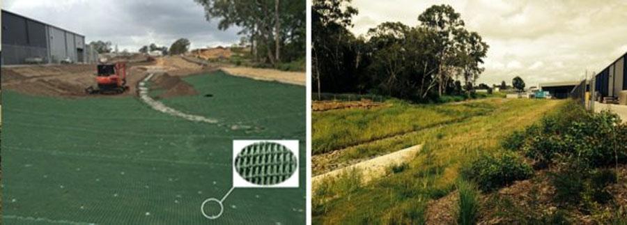 Pyramat® stabilized stormwater channel